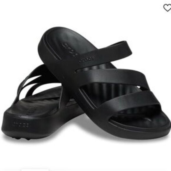 Crocs Getaway Strappy Slide Sandals in Black - Picture 1 of 16